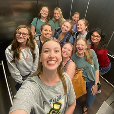 Students in the SOE taking a selfie